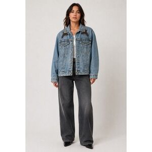 Vintage Freego Jacket Size Medium Rocker Denim Festival Bohemian Hippie 1980's